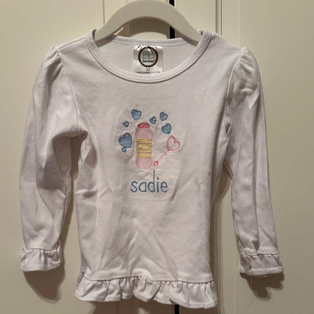 Sadie embroidered heart bubble long sleeved tshirt